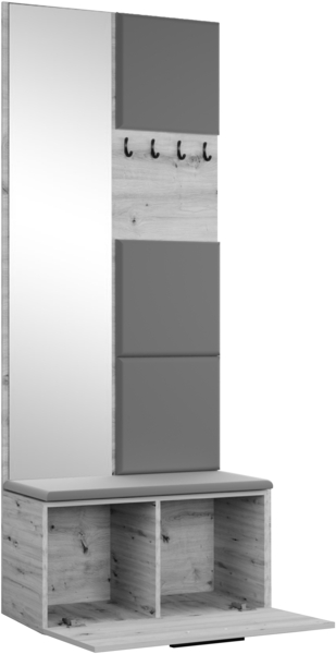 AX LIVING Kleiderschrank mit Spiegel Rosanno III 80,6cm Kaschmir JS100 Bild 2