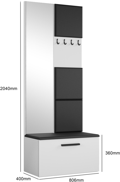 AX LIVING Kleiderschrank mit Spiegel Rosanno III 80,6cm Kaschmir JS100 Bild 3