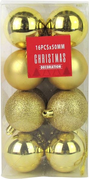 Haushalt International Weihnachtsbaumkugel Kugeln für Weihnachtsbaum - 16 Stück, aus Kunststoff