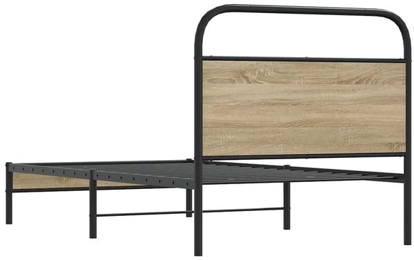 vidaXL Bettgestell ohne Matratze 100x200 cm Räuchereiche Holzwerkstoff 4100351 Bild 7