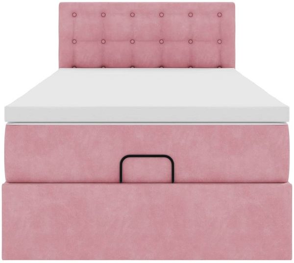 vidaXL Ottoman-Bett mit Matratze Rosa 80x200 cm Samt 3311884 Bild 7