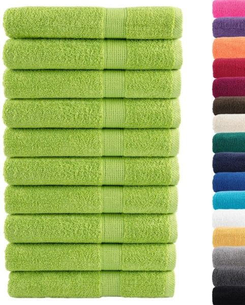 vidaXL 'SOLUND' Premium-Badetücher, 10 Stk., Apfelgrün, 100x200 cm