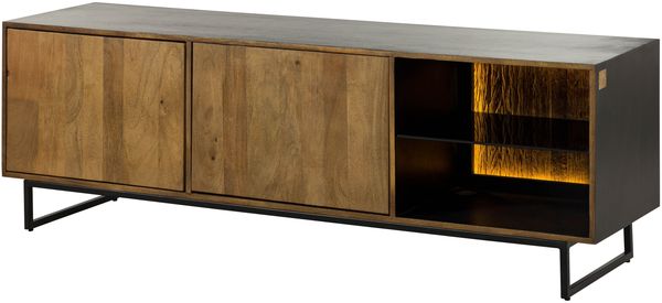 TV-Board Mango / Altholz 180x47x60 schwarz / natur lackiert DAVIS #10