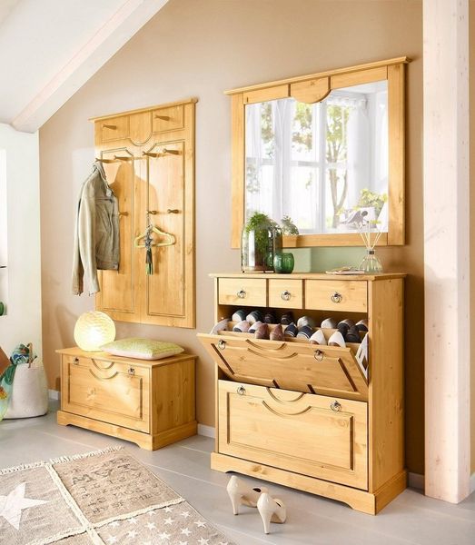 OTTO home Garderoben-Set Klera, (Set, 4-St), 4-teilig, aus massiver Kiefer, FSC®-zertifiziert