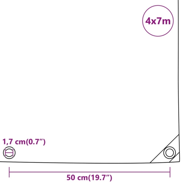 vidaXL Abdeckplane Anthrazit 4x7 m 650 g/m² 156090 Bild 9