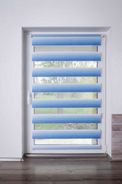 Doppelrollo mit schönen Farbverlauf, K-HOME, Lichtschutz, ohne Bohren, freihängend, Klemmfix