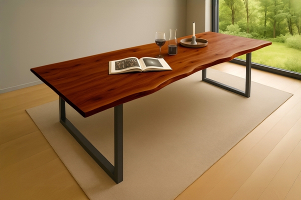 Esstisch Baumkante massiv Akazie nussbaum 300 x 100 schwarz QUINN 80664251