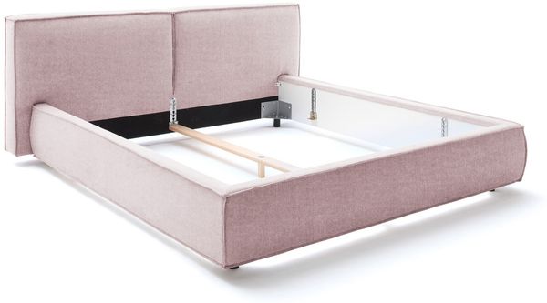 KAWOLA Bett CARLO Polsterbett Stoff rosa 200x200cm Bild 5