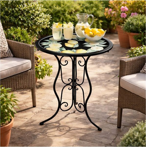 HTI-Living Gartentisch Gartentisch Menton Schwarz (Stück, 1-St, 1 Gartentisch)