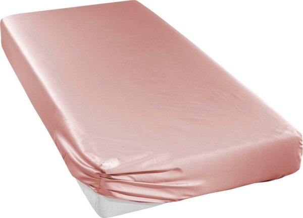 Curt Bauer Mako-Satin Spannbetttuch Malve, 90x200 cm