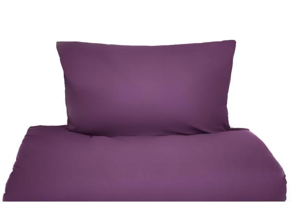 Einfarbige Bettwäschen-Sets für Einzel- und Doppelbetten, 100% Baumwolle Lila 155x220 cm