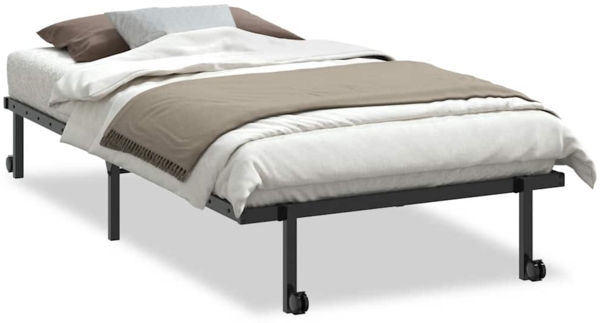vidaXL Bettgestell ohne Matratze Klappbar Schwarz 107x203 cm Stahl 4103963