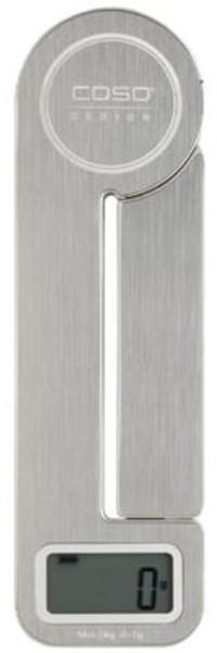 Caso Kitchen Ecostyle - Design Küchenwaage, digitale Küchenwaage mit kinetischer Energie, keine Batterien notwendig, bis 5kg in 1 g-Schritten, besonders flach, Edelstahl 3266