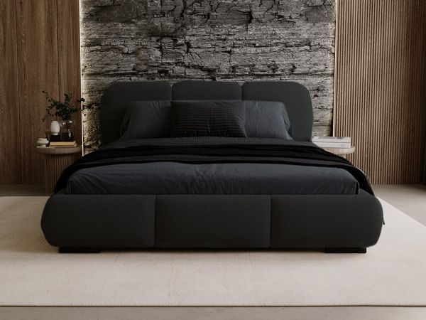Compleo Polsterbett Wolkenbett, abgerundete Formen, Bouclé-Stoff, verschiedene Farben, TOPSELLER Stauraumbett MADE IN EU