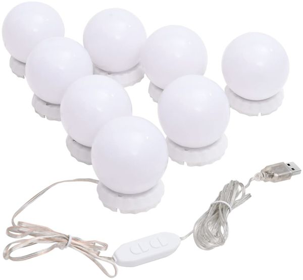 vidaXL Spiegelleuchte mit 8 LED-Glühbirnen Warmweiß und Kaltweiß 335864