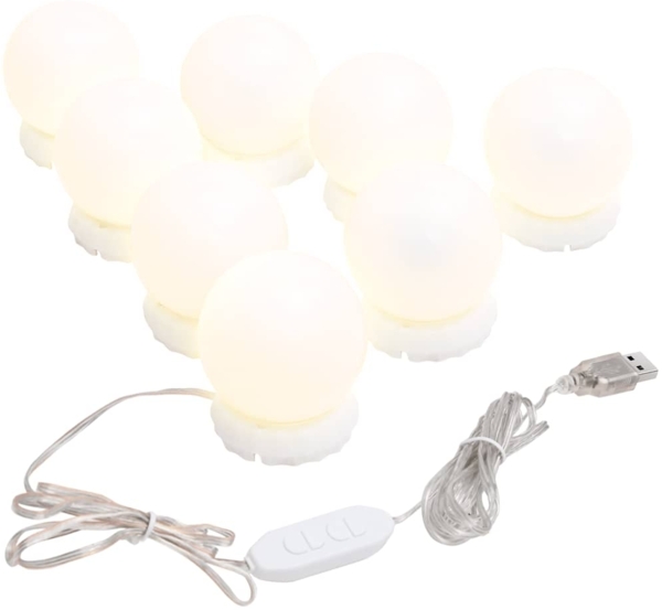 vidaXL Spiegelleuchte mit 8 LED-Glühbirnen Warmweiß und Kaltweiß 335864