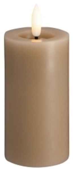 Moods & More LED-Blockkerze in Sand mit Schmelzeffekt – Ø 4 9 cm x H 10 cm