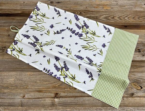 matches21 HOME & HOBBY Geschirrtuch Geschirrtuch LAVINA Trockentuch Baumwolle Lavendel grün kariert, (1-tlg)