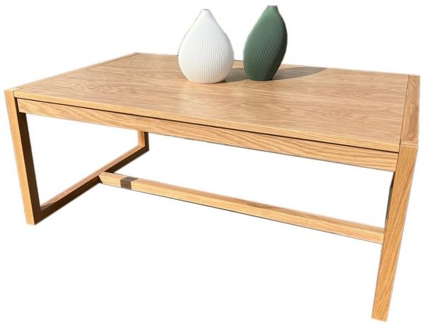 Natur24 Couchtisch Couchtisch Oslo 110x70x45cm Teilmassiv Eiche