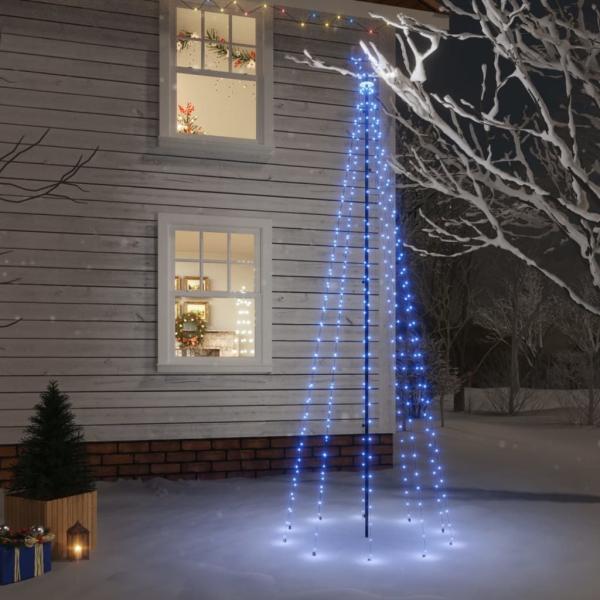 vidaXL LED-Weihnachtsbaum mit Erdnägeln Blau 310 LEDs 300 cm 343557