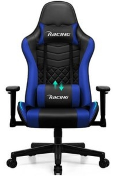 Hiazurm Gaming-Stuhl Gaming Stuhl, Bürostuhl Ergonomisch Wippfunktion bis zu 170° (Gaming Chair mit gepolsterten Armlehnen, 10 cm Höhenverstellung), Verstellbarem Lenden- & Kopfkissen, Gamer Stuhl 150kg Belastbarkeit Bild 6
