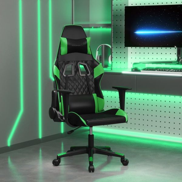 vidaXL Gaming-Stuhl Schwarz und Grün Kunstleder 3143756
