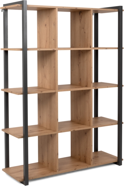 Finori 'Denver 31' Regal mit 12 offenen Fächer, Holzwerktstoff / Metall anthrazit, 107 x 40 x 145 cm