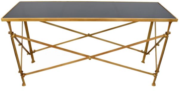 Signature Konsole mit Glasplatte L142 cm - POMPADOUR - Golden
