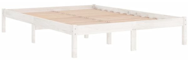 vidaXL Massivholzbett Weiß 150x200 cm Bild 3