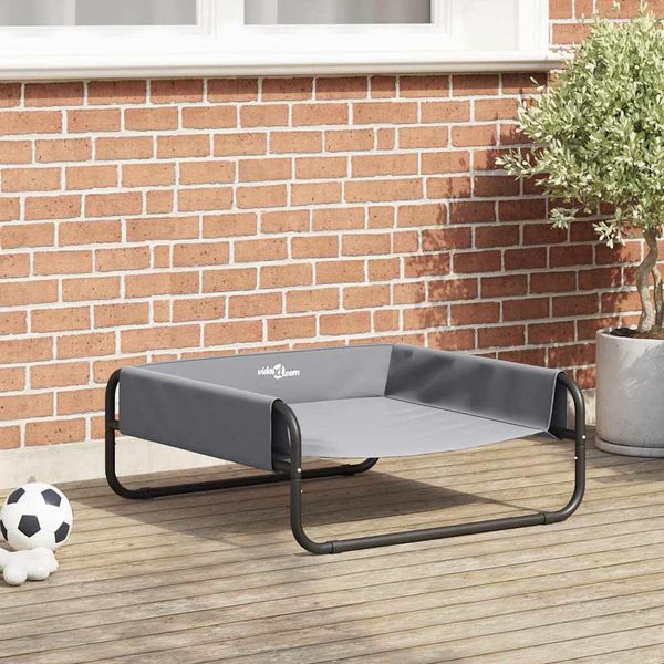 vidaXL Hundebett Hellgrau 75 x 75 x 30 cm Stahl 42008209