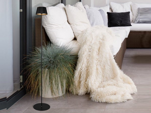 Reality Leuchten LED Außen Akku Stehleuchte Suarez R47706132, Metall Schwarz matt, inkl. 1.5 Watt LED, 4-fach Touch