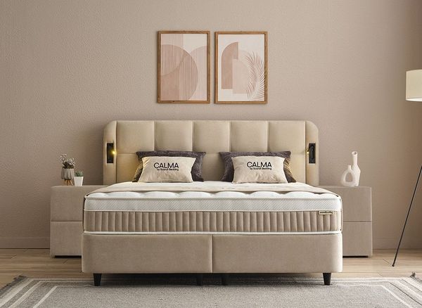 abc bedding Boxspringbett CALMA Luxus Stauraumbett - Boxbett mit Bettkasten (Spar-Set, Funktionsbett mit Bettkasten - Doppelbett 160x200 & 180x200 cm), Voll-orthopädisches Bett - Premium Schlafkomfort