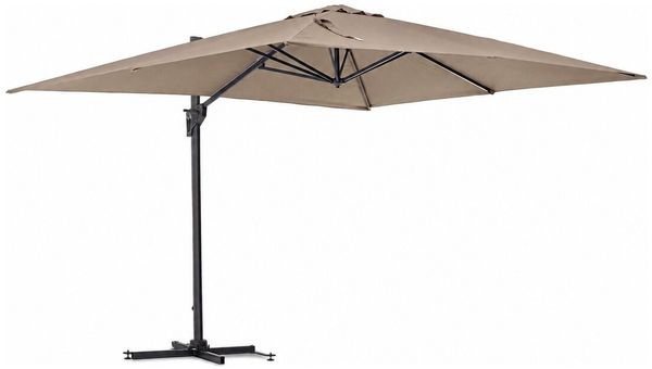 Ampelschirm Otorop - Aluminium Anthrazit, Polyester-Stoff Taupe, 3x4 m