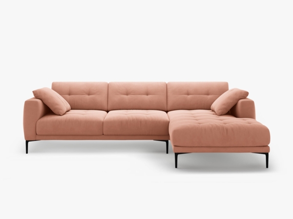 Micadoni Ecksofa Bemy 3-Sitzer Rechts Samt Rosa