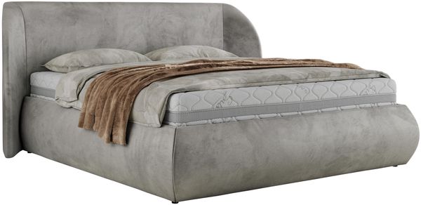 Polsterbett mit Lattenrost, Doppelbett Bettkasten, Bettgestell mit Gasdruckfeder - CAELA CLASSIC - 160 x 200 cm - Hellgrau Velvet Bild 5