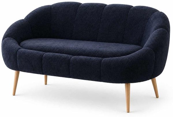 Stilvolles 2-Sitzer-Sofa, Anthrazit, 130 cm | 100% melaminbeschichtete Spanplatte, 18 mm | Superweicher Wellsot-Stoff & Beine aus Eschenholz