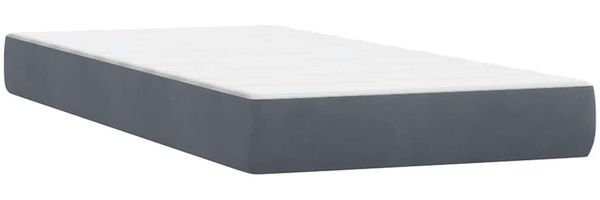 vidaXL Boxspringbett mit Matratze Dunkelgrau 90x220 cm Samt 3316144 Bild 7