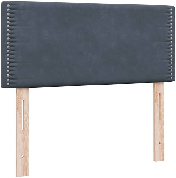 vidaXL Boxspringbett mit Matratze Dunkelgrau 90x220 cm Samt 3316144 Bild 6