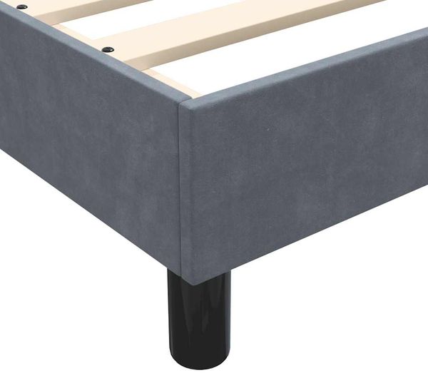 vidaXL Boxspringbett mit Matratze Dunkelgrau 90x220 cm Samt 3316144 Bild 10