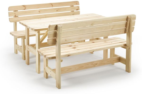 iWerk Massivholzgarnitur Kiefer natur 3-teilig