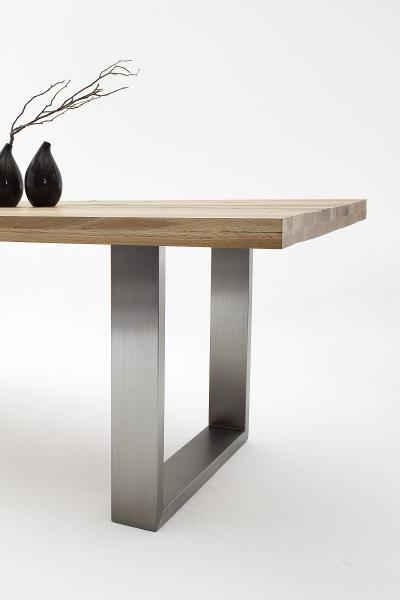 Esstisch Castello - Eiche gekälkt / Edelstahl Bild 2