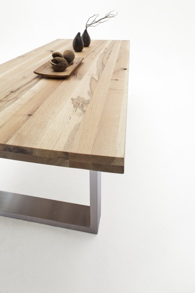 Esstisch Castello - Eiche gekälkt / Edelstahl Bild 4