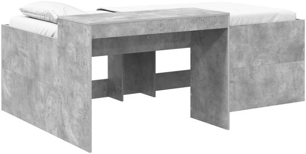 vidaXL Hochbett mit Schreibtisch für Kinder Betongrau 98,5x200 cm 3422662