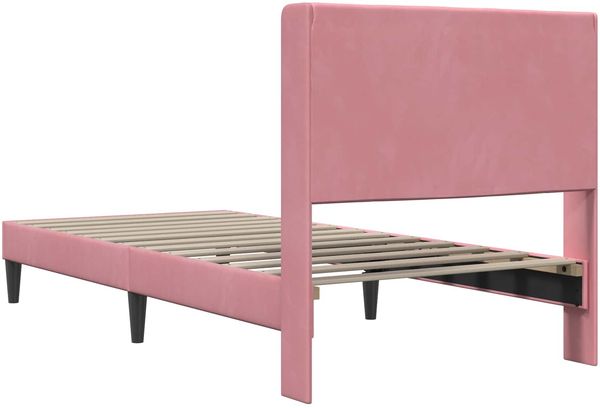 vidaXL Bettrahmen mit Kopfteil Rosa 90 x 200 cm Samt 42027482 Bild 6