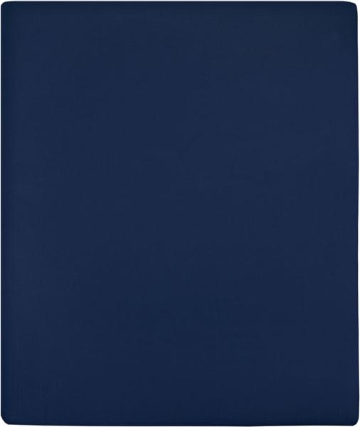 vidaXL Spannbettlaken Jersey Marineblau 140x200 cm Baumwolle 136234