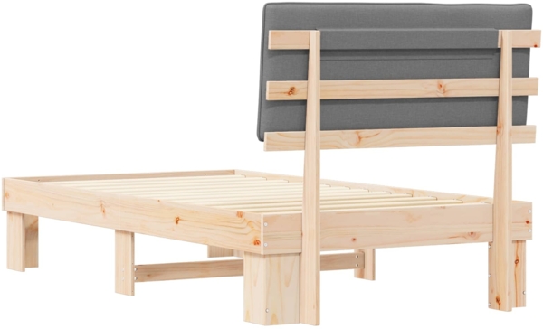 vidaXL Bettgestell mit gepolstertem Kopfteil Hellgrau 100x200 cm 877509 Bild 6