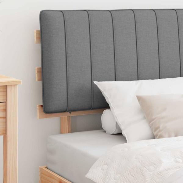 vidaXL Bettgestell mit gepolstertem Kopfteil Hellgrau 100x200 cm 877509 Bild 2