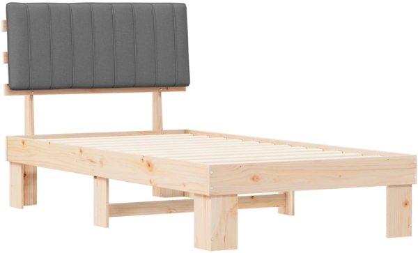 vidaXL Bettgestell mit gepolstertem Kopfteil Hellgrau 100x200 cm 877509 Bild 3