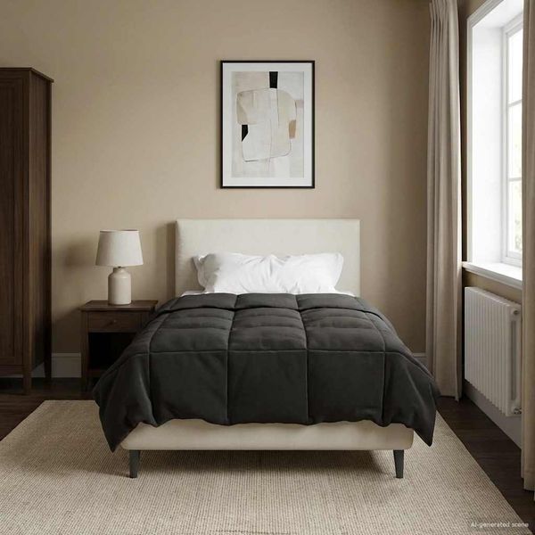 vidaXL Sommerdecke Gepolstert Anthrazit 155 x 200 cm Mikrofaser 42025907