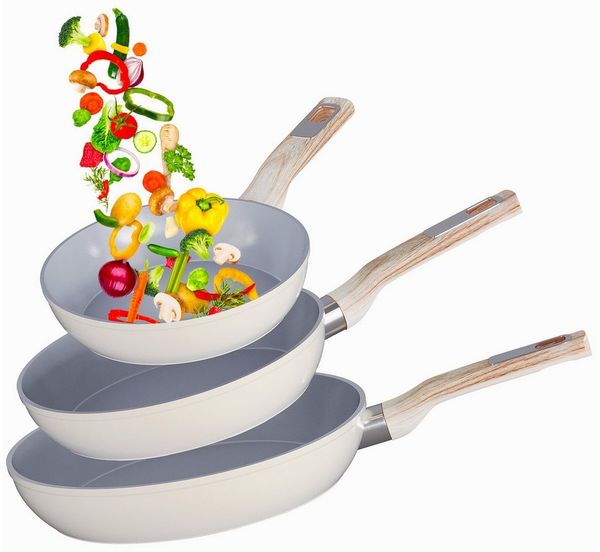 HOMELUX Pfannen-Set Pfanne 20/24/28 cm, 3tlg Bratpfanne, Pfanne Induktion, Aluminium (3-tlg, Pfannenset), Indukion